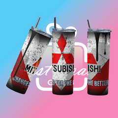 Custom Mitsubishi 20oz Tumbler Travel Coffee Mug straw Truck Car Enthusiasts