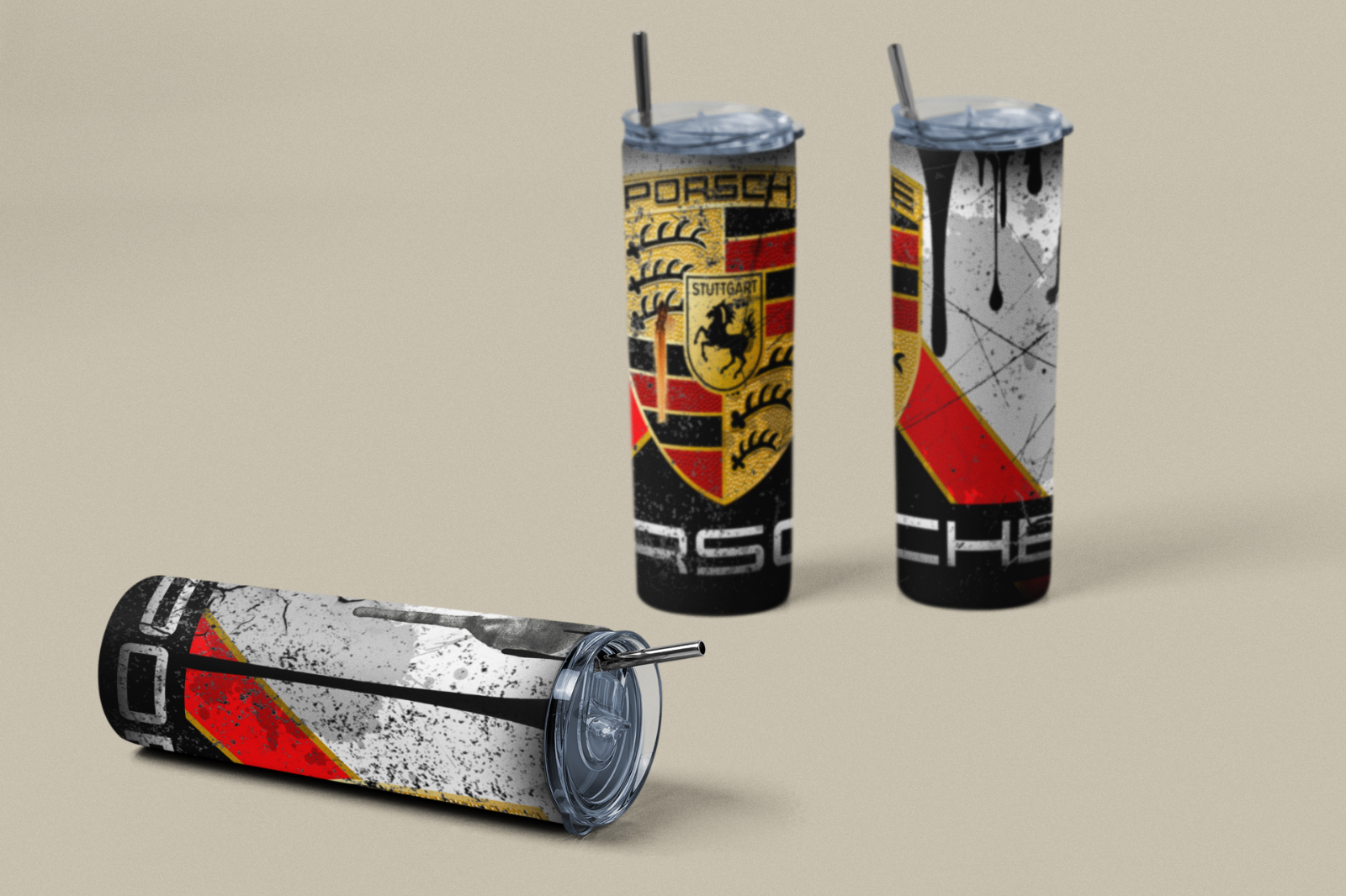 Custom Porsche 20oz Tumbler Travel Coffee Mug straw Truck Car Enthusiasts