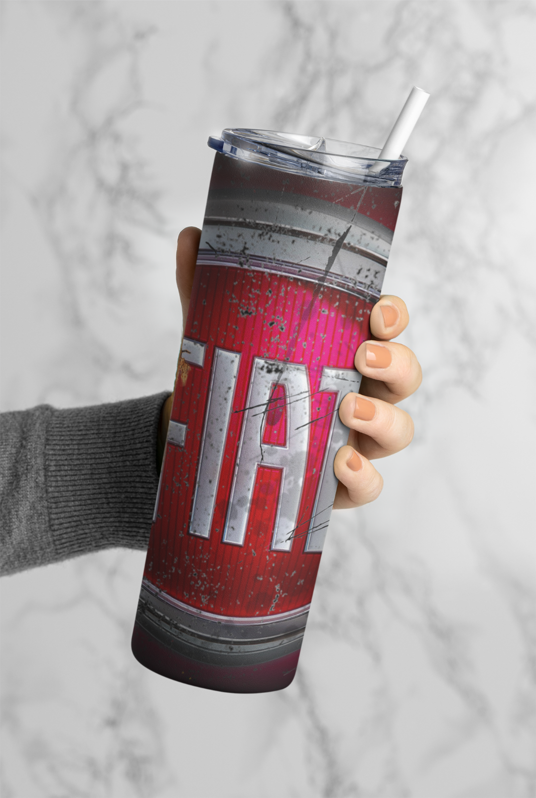 Custom Fiat 20oz Tumbler Travel Coffee Mug straw Truck Car Enthusiasts