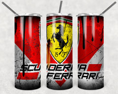 Custom Ferrari Racing 20oz Tumbler Travel Coffee Mug straw Truck Car Enthusiasts