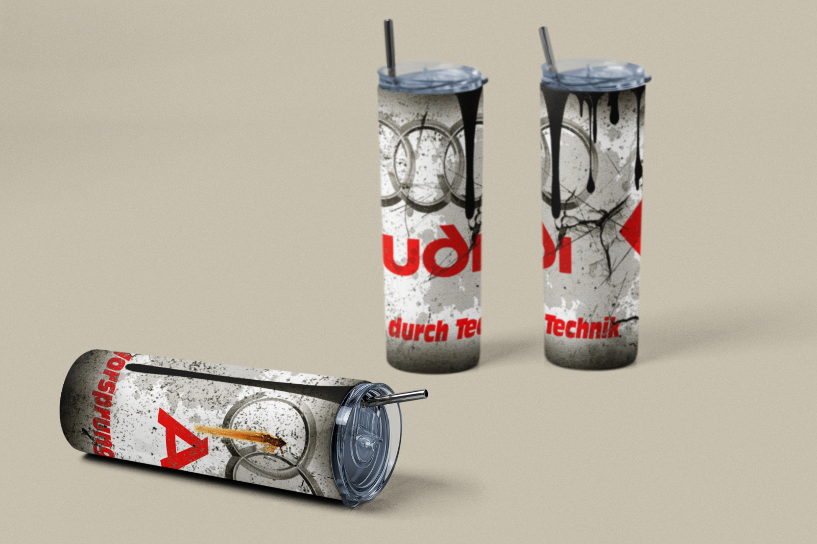 Custom Audi 20oz Tumbler Travel Coffee Mug with straw Truck Car Enthusiasts