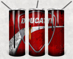 Custom Ducati 20oz Tumbler Travel Coffee Mug straw Truck Car Enthusiasts