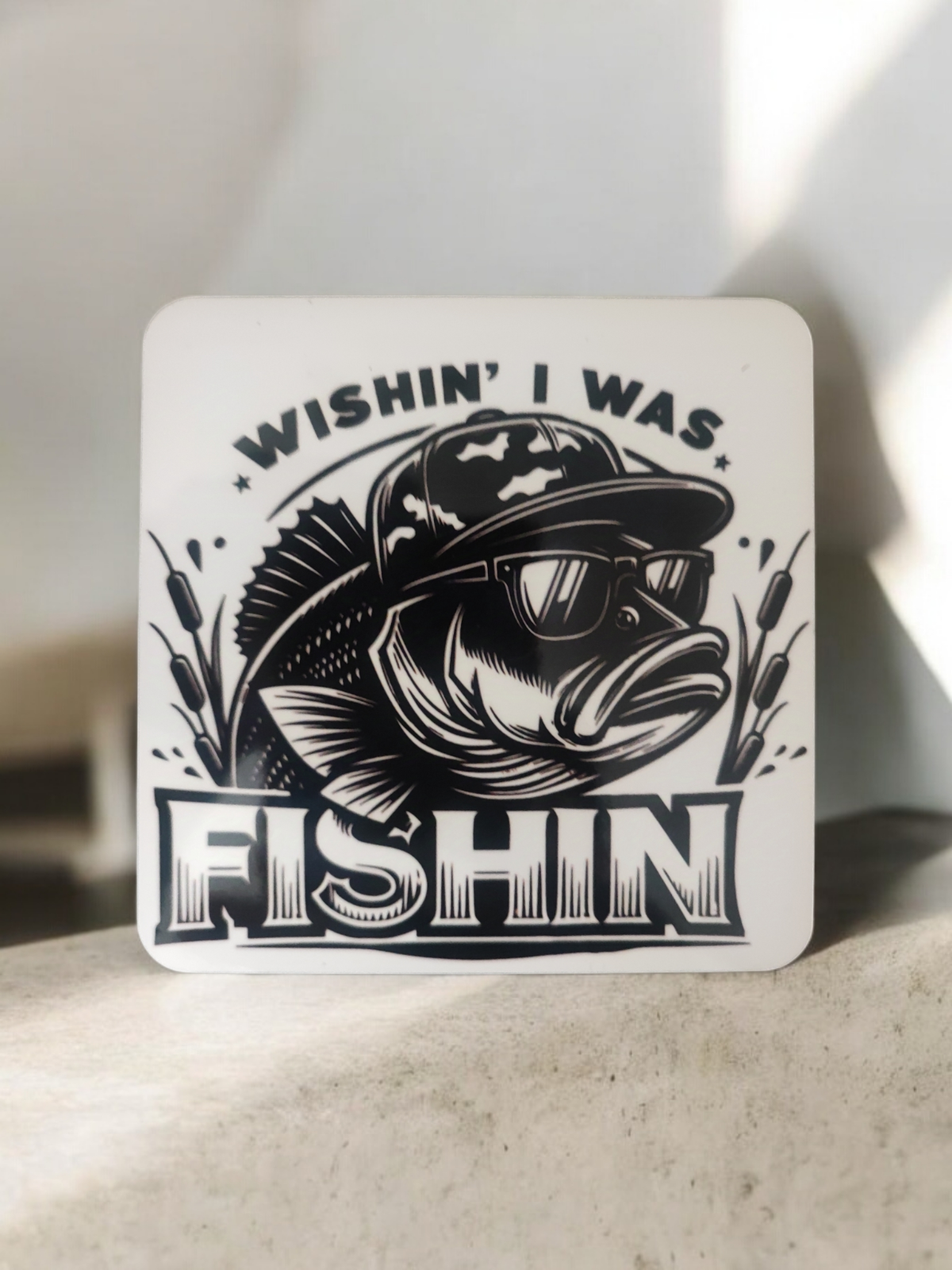 Fishing Addict Funny Fishing - drink coaster gift Bait Net Lure Gift for Him