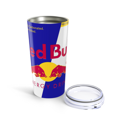 Red Bull Inspired 20oz Skinny Tumbler with Straw & Lid for Hot & Cold Drinks