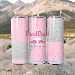 Red Bull Inspired 20oz Skinny Tumbler with Straw & Lid for Hot & Cold Drinks