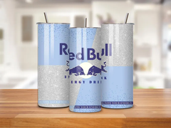 Red Bull Inspired 20oz Skinny Tumbler with Straw & Lid for Hot & Cold Drinks