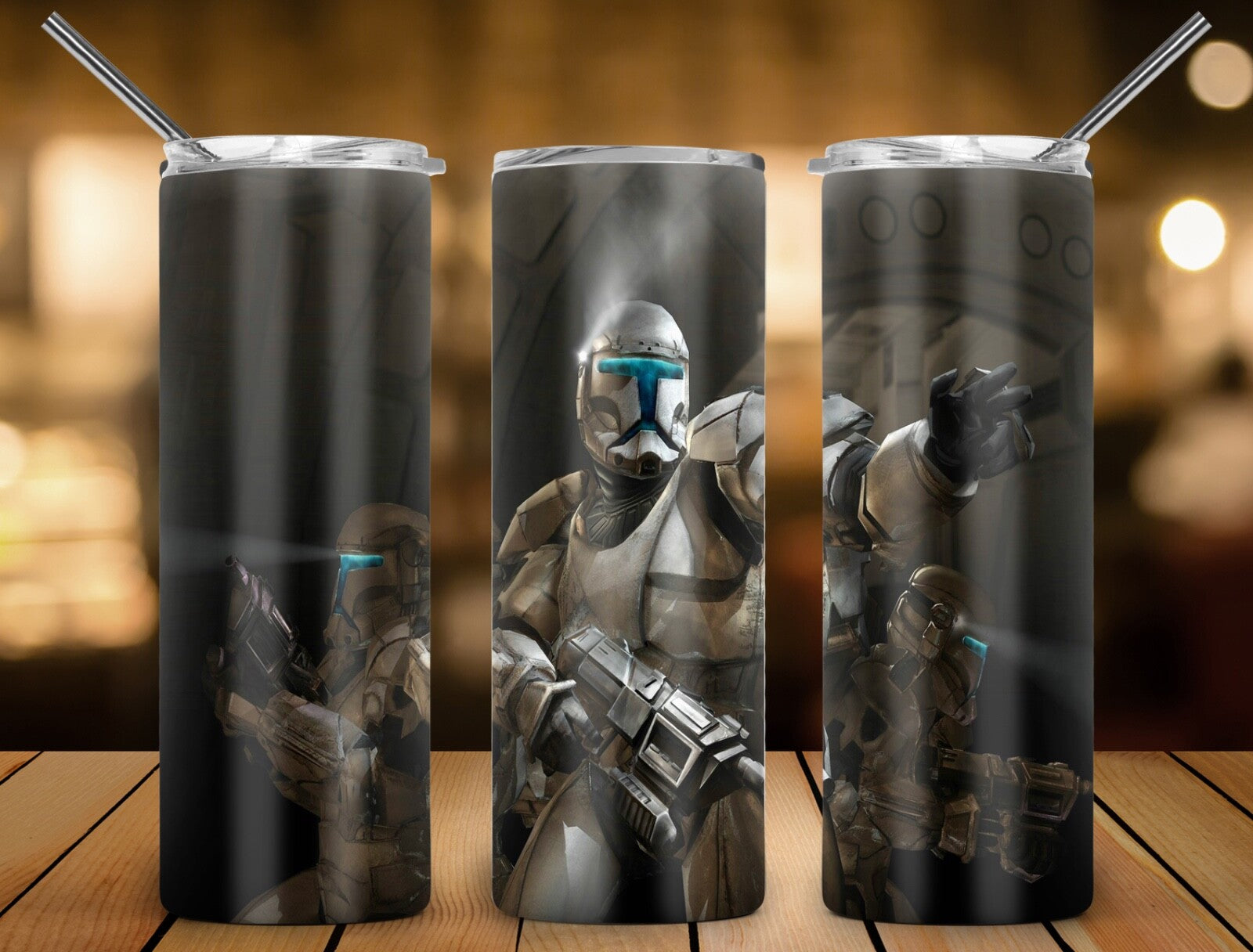 Galactic Trooper Star Wars 20oz Coffee Travel Tumbler Insulated Cup Lid & Straw