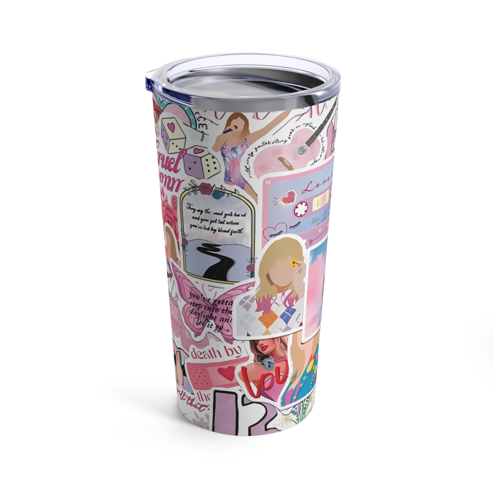 Taylor Swift Music Lover Travel Coffee Mug Tumbler with Straw