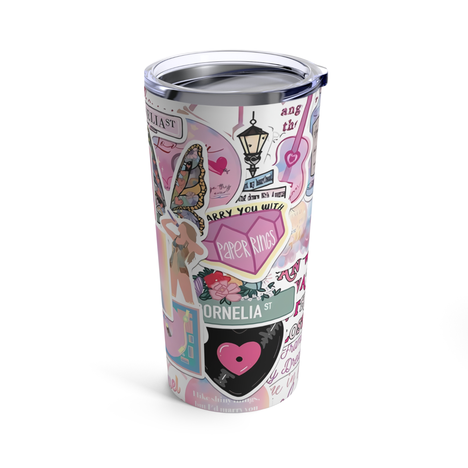 Taylor Swift Music Lover Travel Coffee Mug Tumbler with Straw