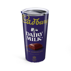 Cadbury Chocolate Inspired 20oz Travel Coffee tumbler Mug with straw