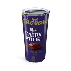 Cadbury Chocolate Inspired 20oz Travel Coffee tumbler Mug with straw