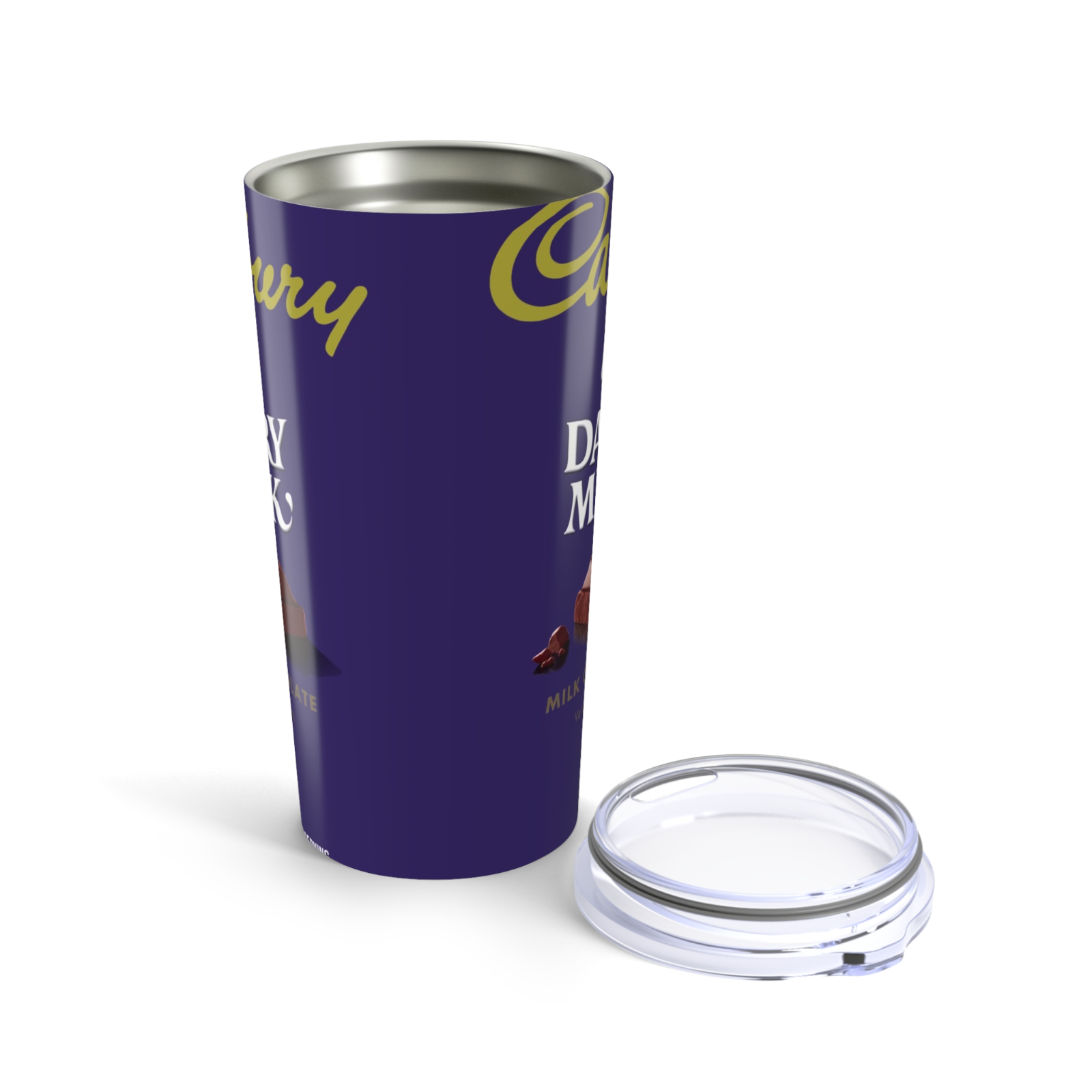 Cadbury Chocolate Inspired 20oz Travel Coffee tumbler Mug with straw