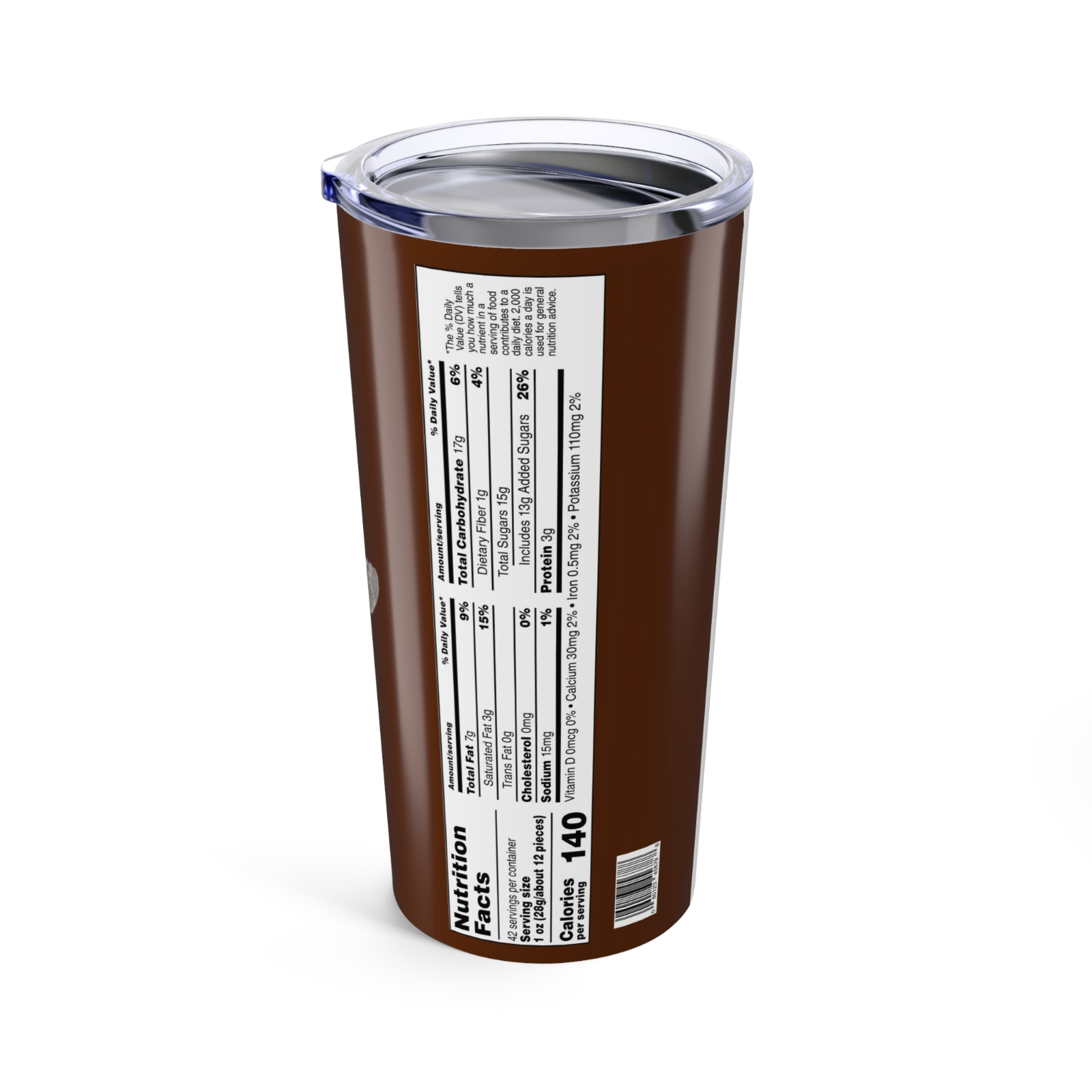 M&M Chocolate Inspired 20oz Travel Coffee tumbler Mug with straw