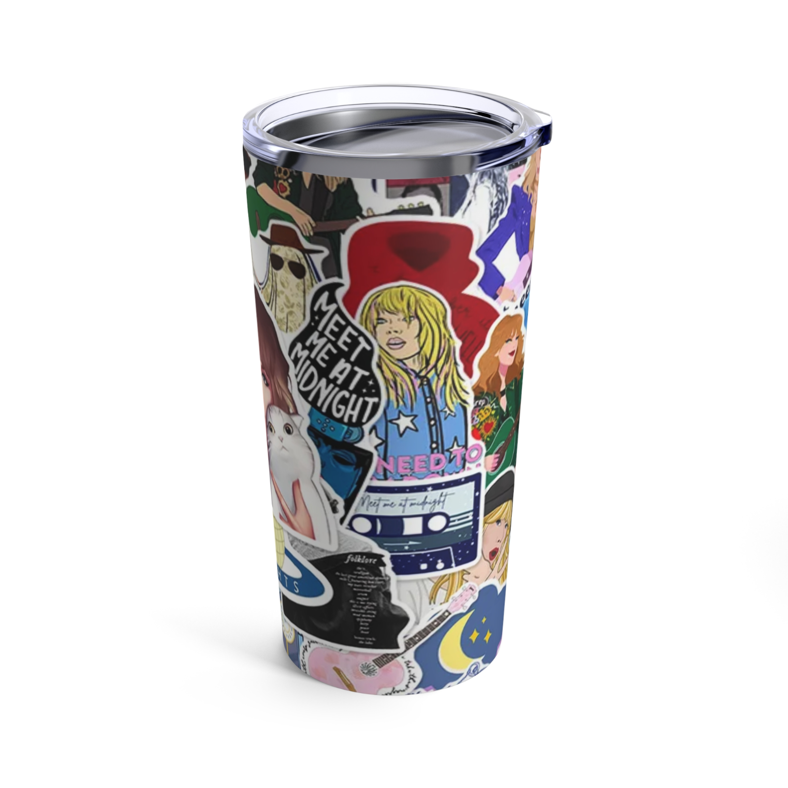 Taylor Swift Music Lover Travel Coffee Mug Tumbler with Straw