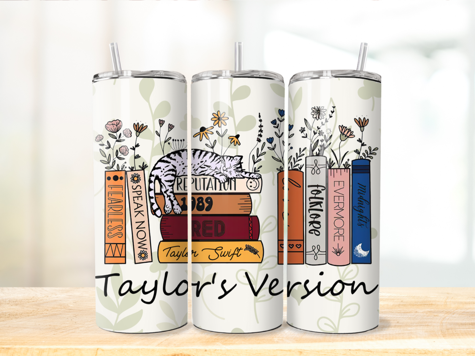 Taylor Swift Music Lover Travel Coffee Mug Tumbler with Straw