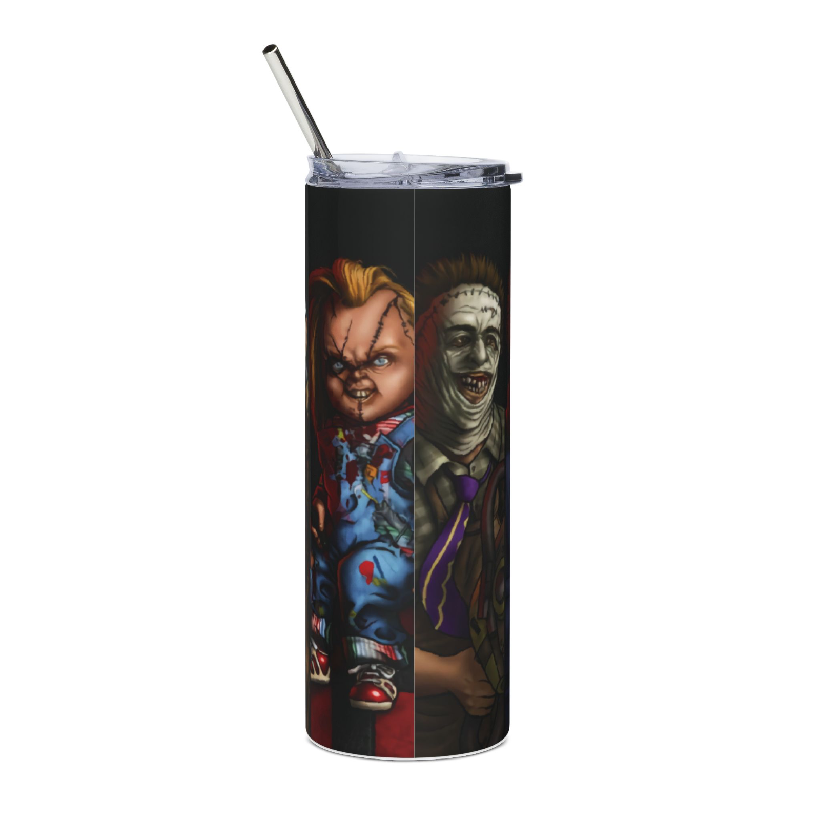 20oz Slasher Legends Tumbler – Freddy Jason Chucky Leatherface Michael Myers Cup