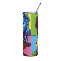 Pop Art Horror Icons Skinny Tumbler 20oz – Jason Freddy Michael Halloween Cup