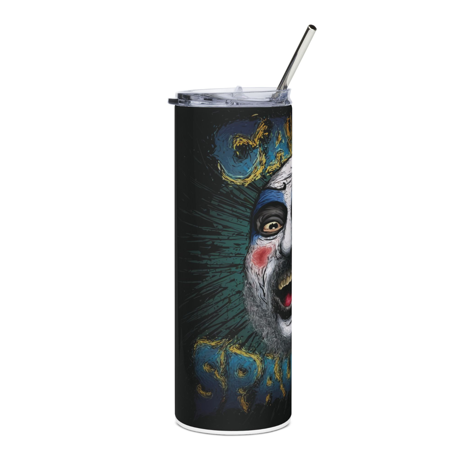 20oz Horror Clown Tumbler Captain-Inspired Stainless Steel Cup with Straw & Lid
