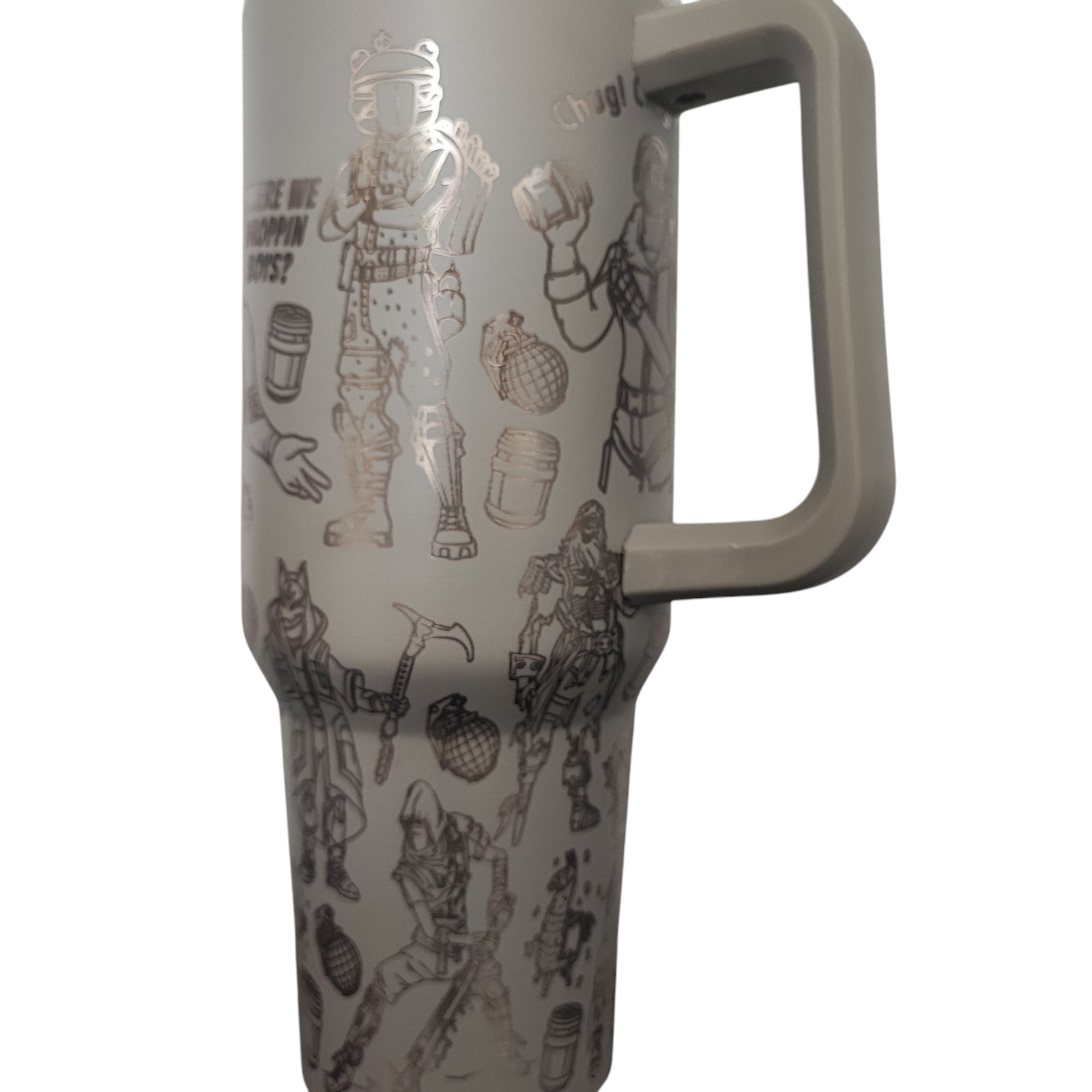 40oz Fortnite-Inspired Engraved Tumbler – Stainless Steel Travel Mug with Handle