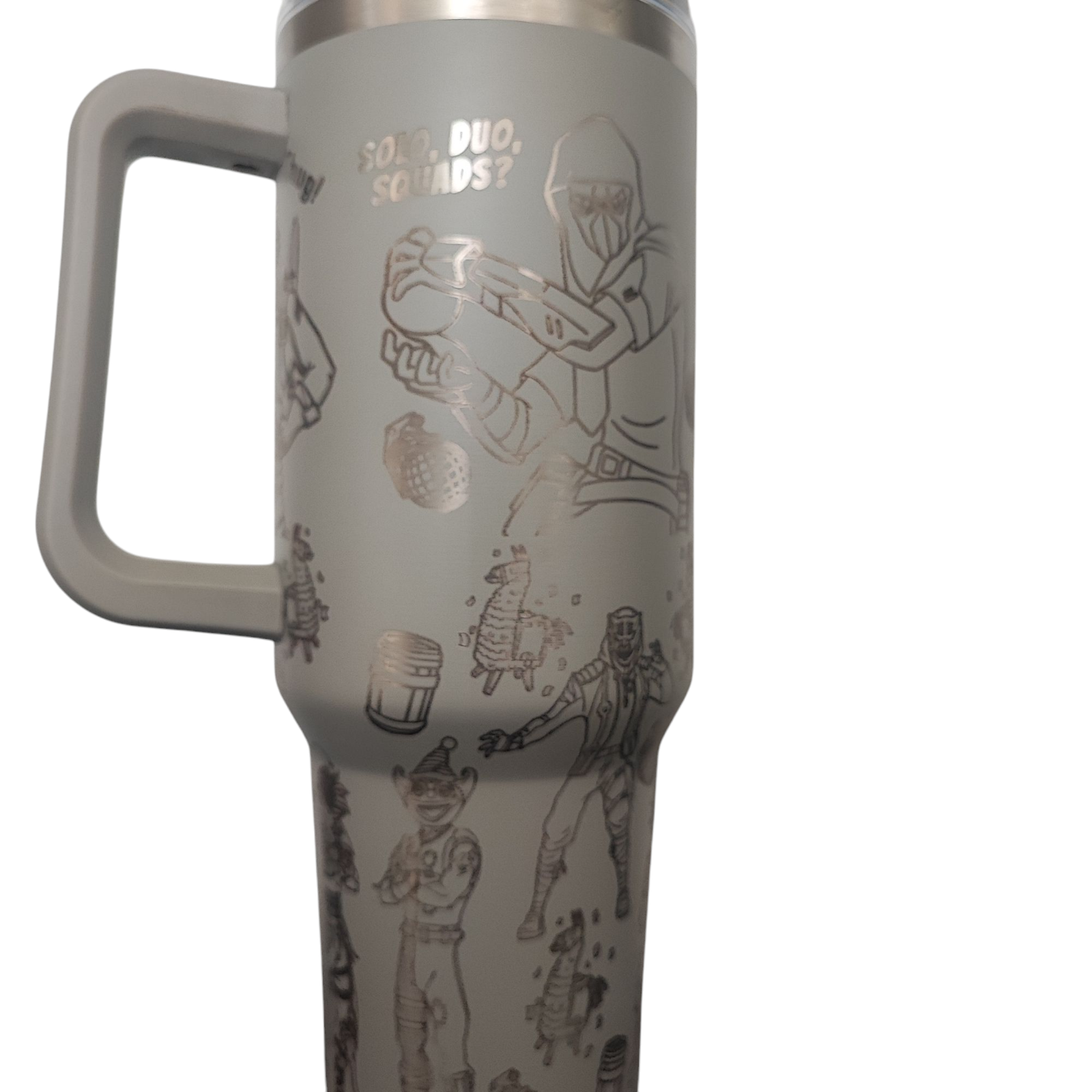 40oz Fortnite-Inspired Engraved Tumbler – Stainless Steel Travel Mug with Handle