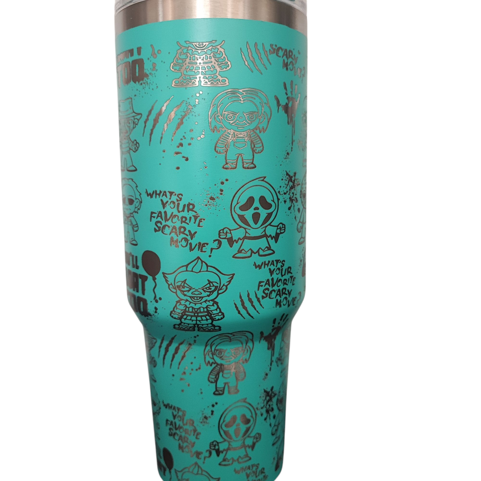 40oz Stanley-Style Horror Engraved Tumbler – Stainless Steel Travel Mug