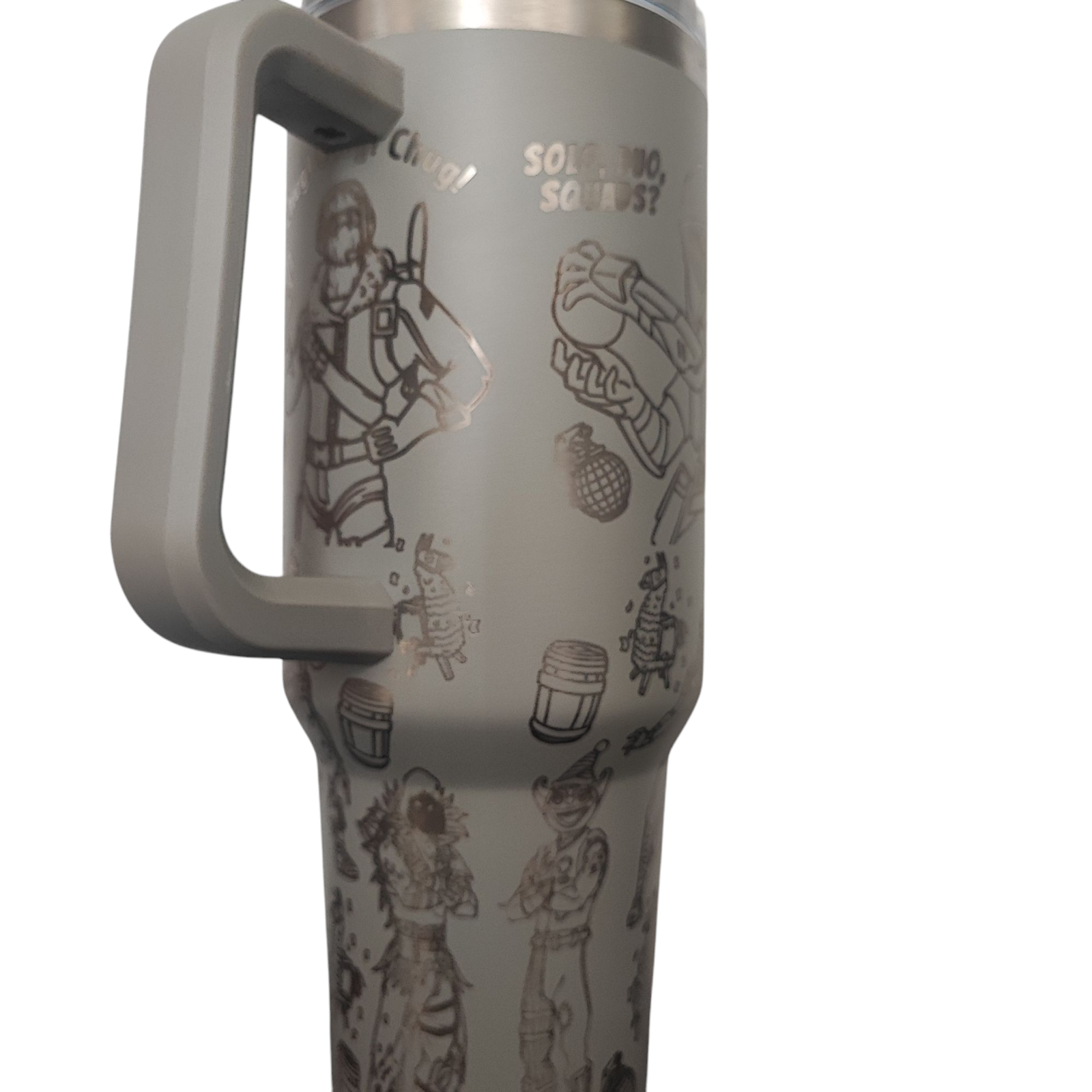 40oz Fortnite-Inspired Engraved Tumbler – Stainless Steel Travel Mug with Handle