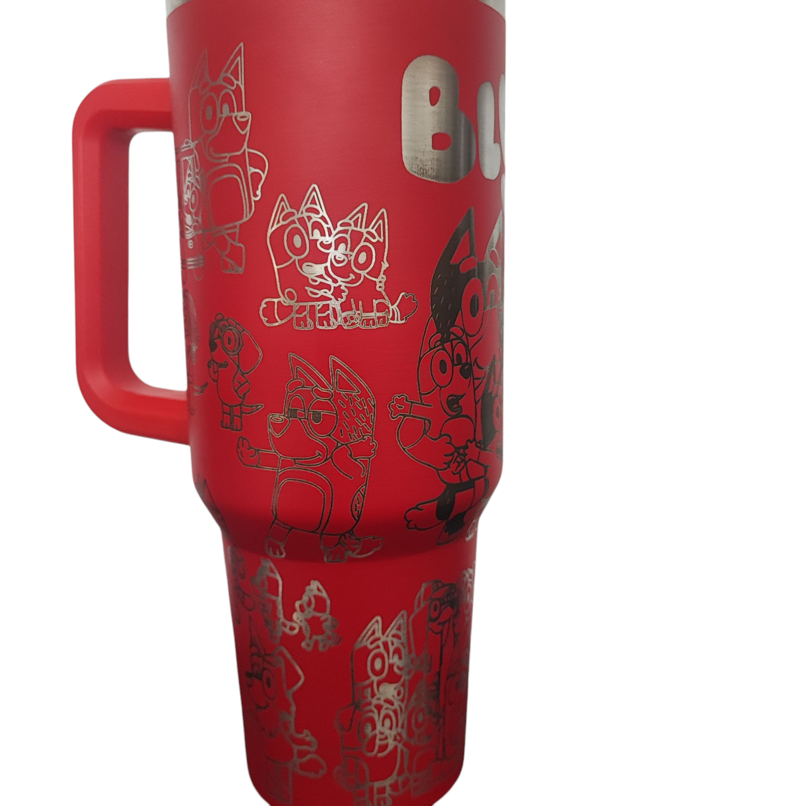 40oz Cartoon Bluey Engraved Tumbler – Stainless Steel Travel Mug