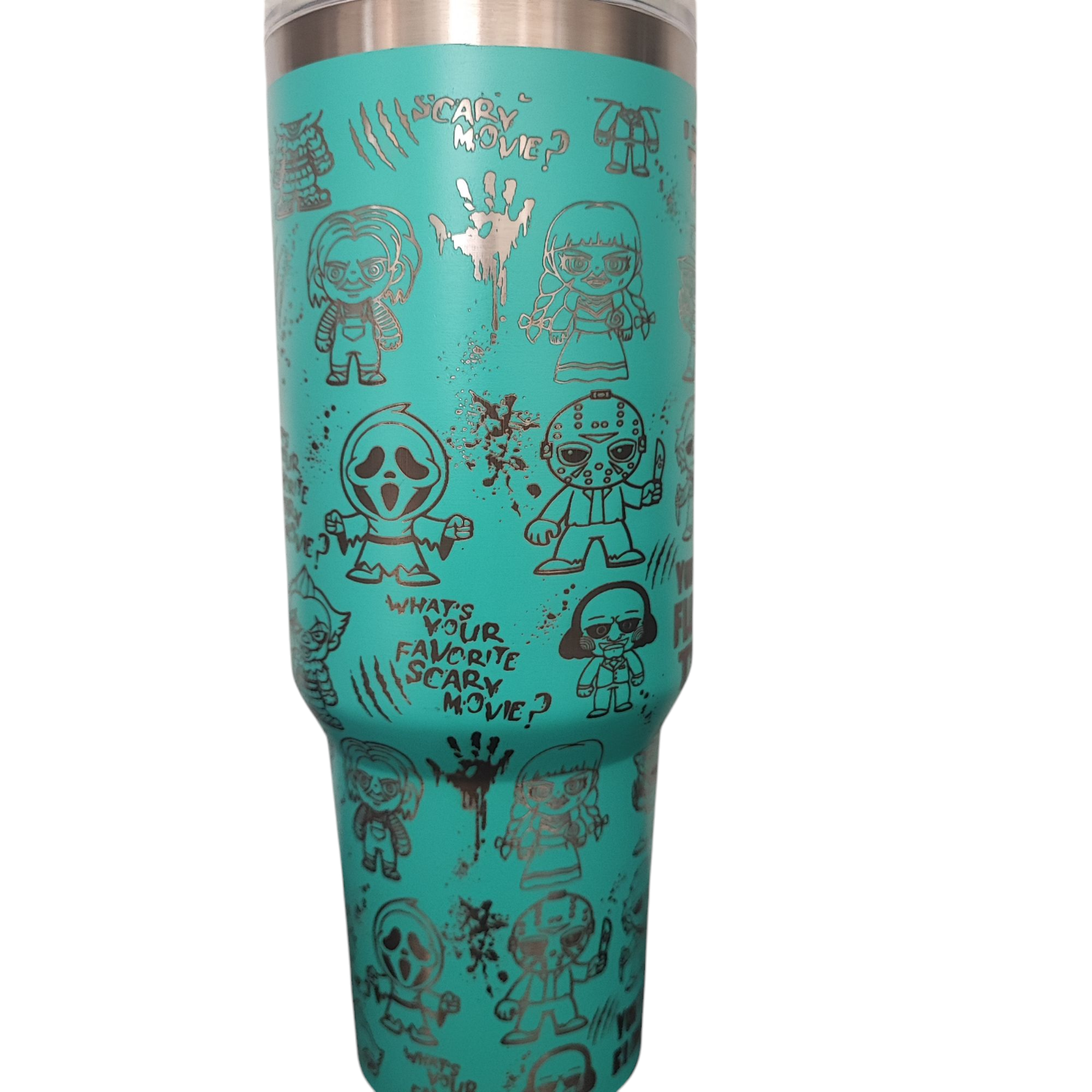 40oz Stanley-Style Horror Engraved Tumbler – Stainless Steel Travel Mug