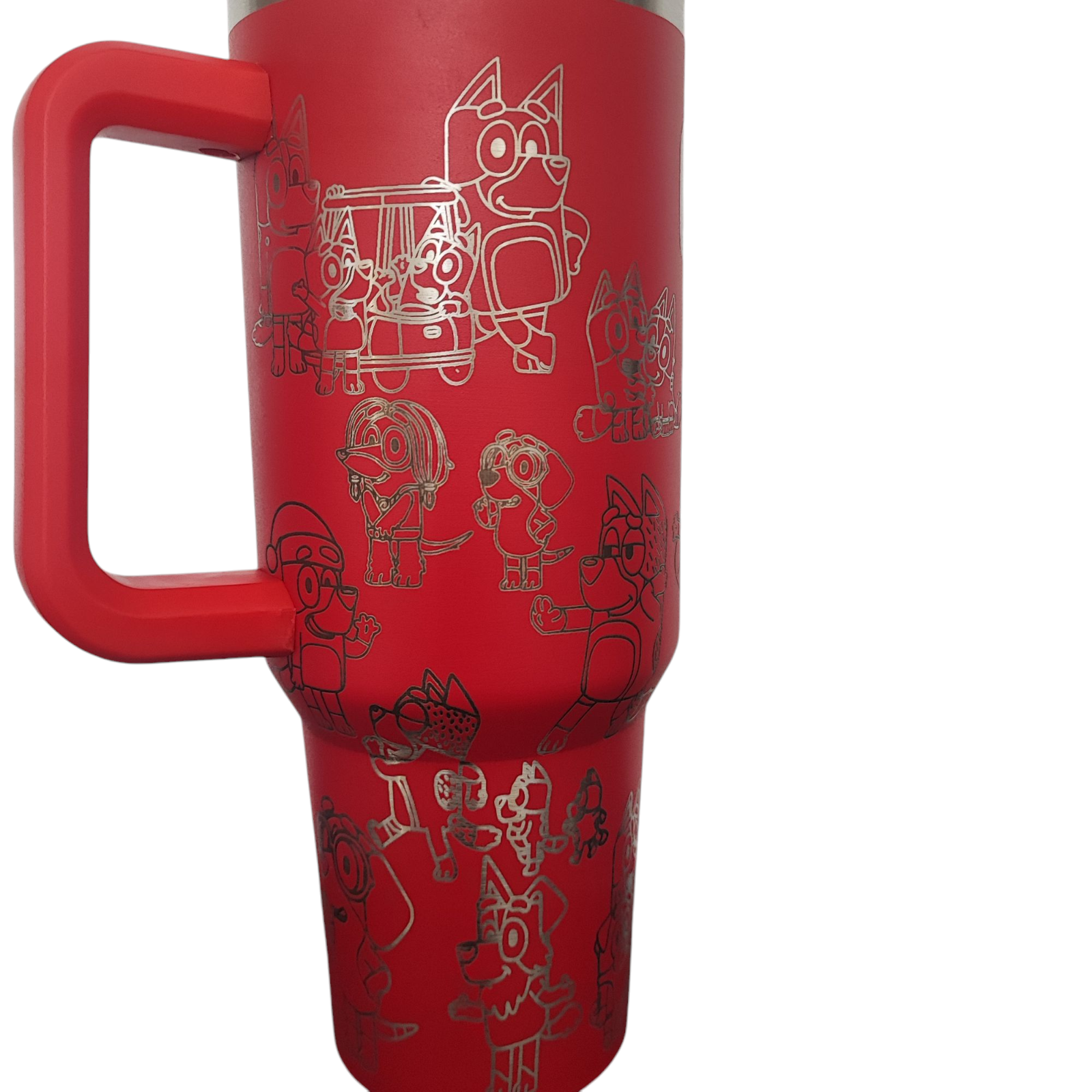 40oz Cartoon Bluey Engraved Tumbler – Stainless Steel Travel Mug