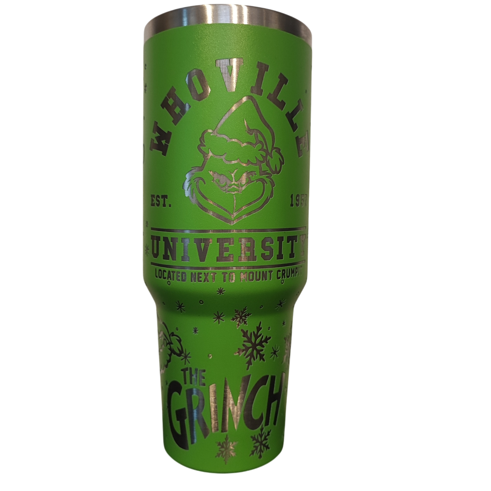 Stanley Inspired, Christmas Grinch 40oz Laser Engraved Insulated tumbler