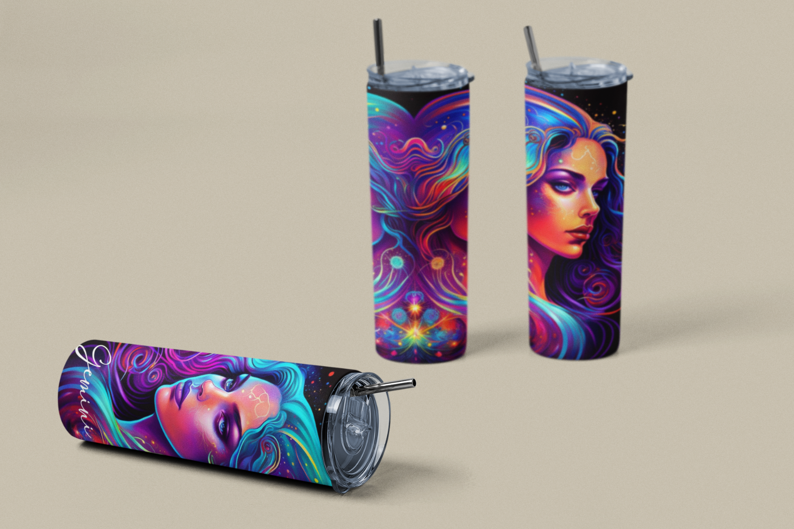 20oz Zodiac Skinny Tumbler Insulated Stainless Steel – Astrology Gift Cup,