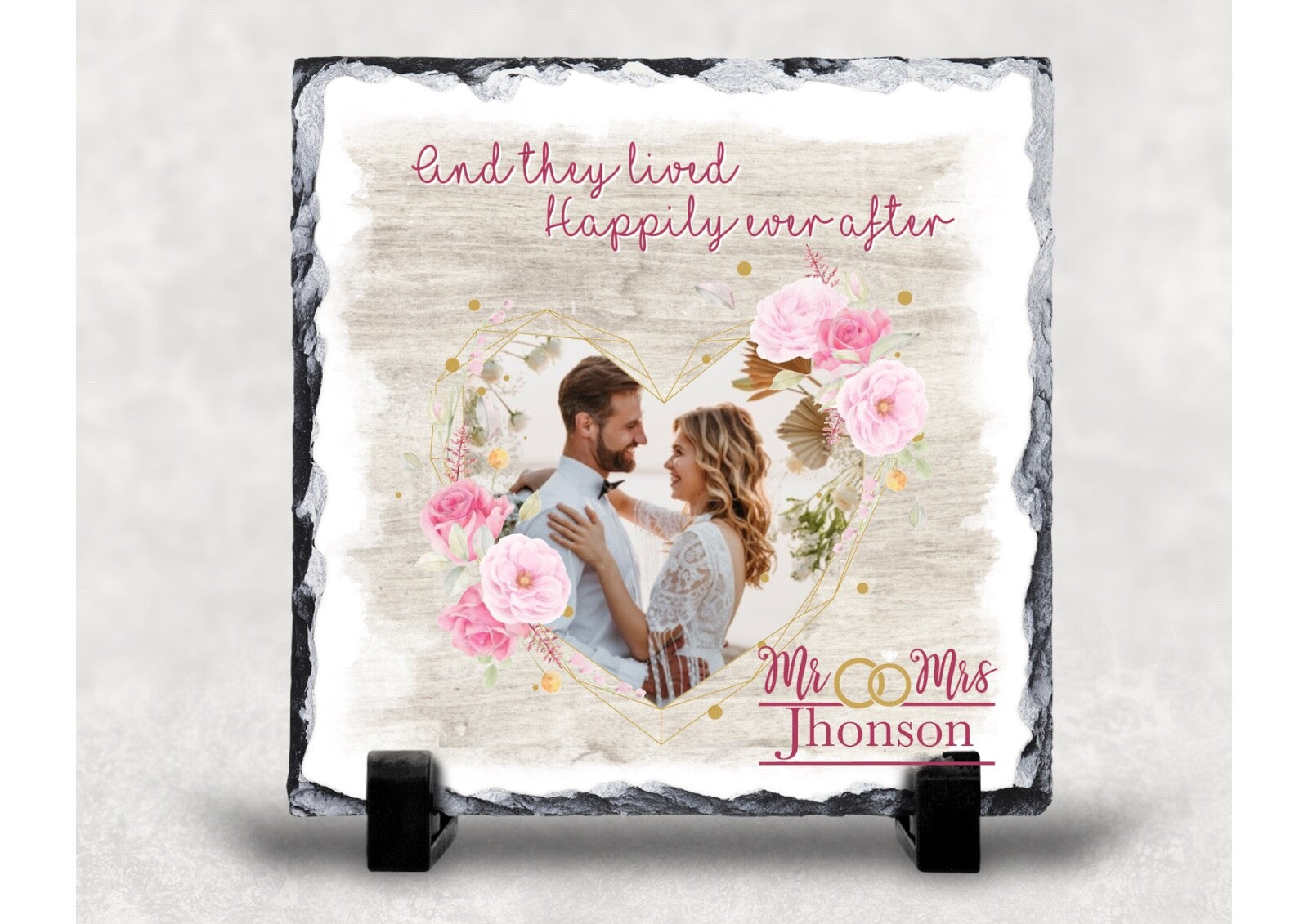 Personalised Slate Wedding Coaster Gift memory capture