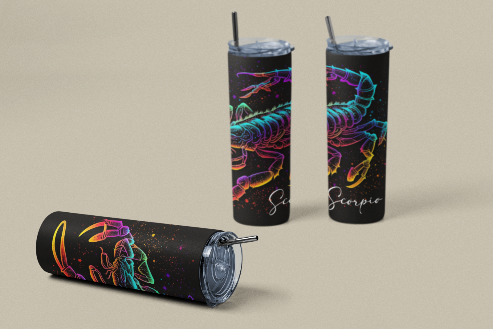 20oz Zodiac Skinny Tumbler Insulated Stainless Steel – Astrology Gift Cup,