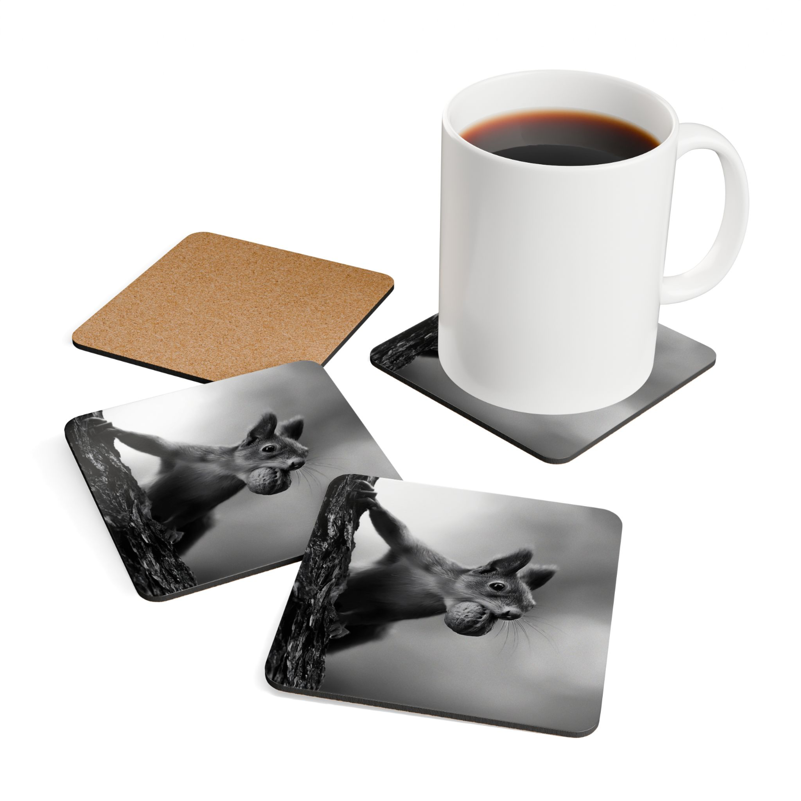 4 Set Majestic Animals Coaster - Wild Animal Safari Forest Dad Gift