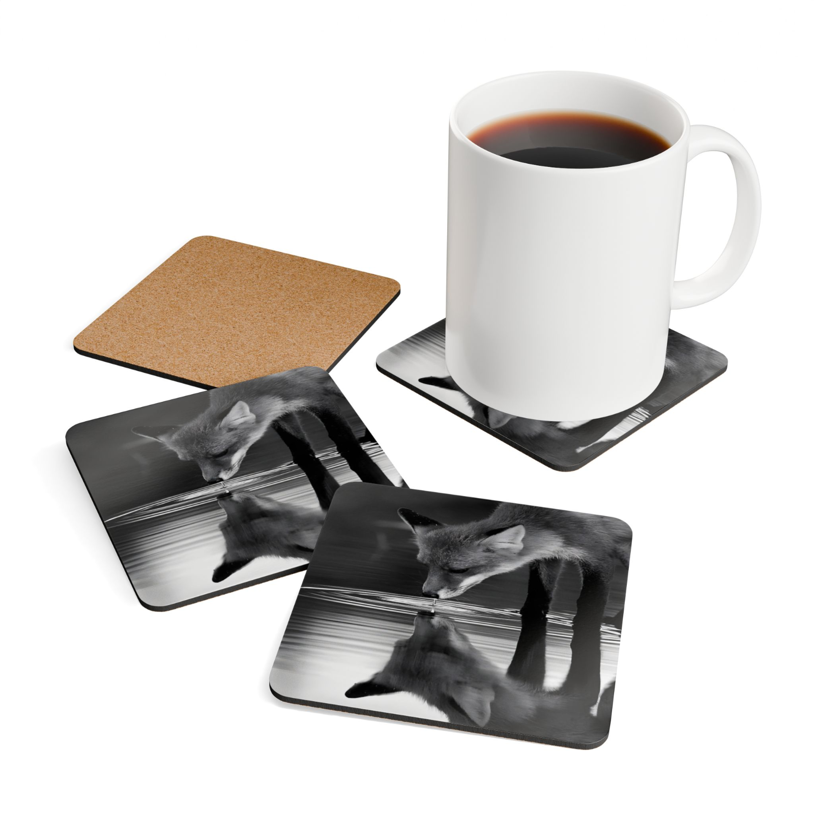 4 Set Majestic Animals Coaster - Wild Animal Safari Forest Dad Gift