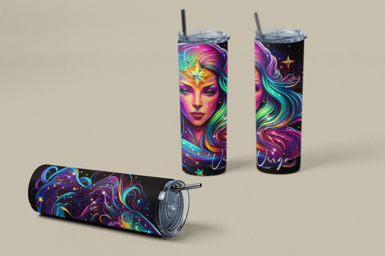 20oz Zodiac Skinny Tumbler Insulated Stainless Steel – Astrology Gift Cup,