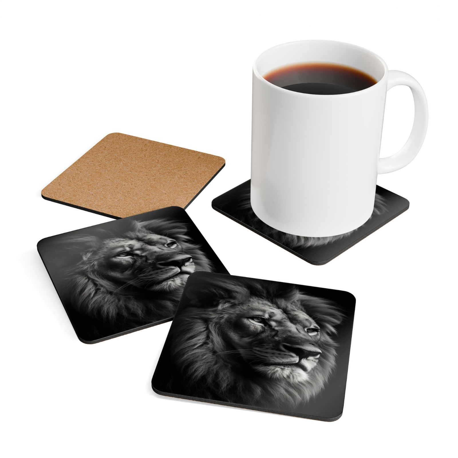 4 Set Majestic Animals Coaster - Wild Animal Safari Forest Dad Gift