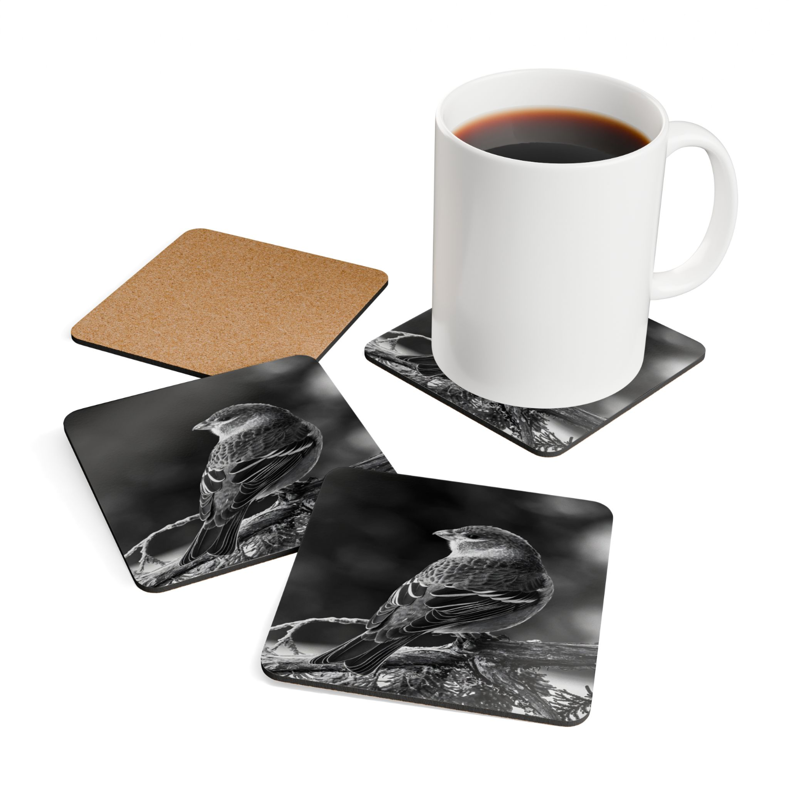 4 Set Majestic Animals Coaster - Wild Animal Safari Forest Dad Gift