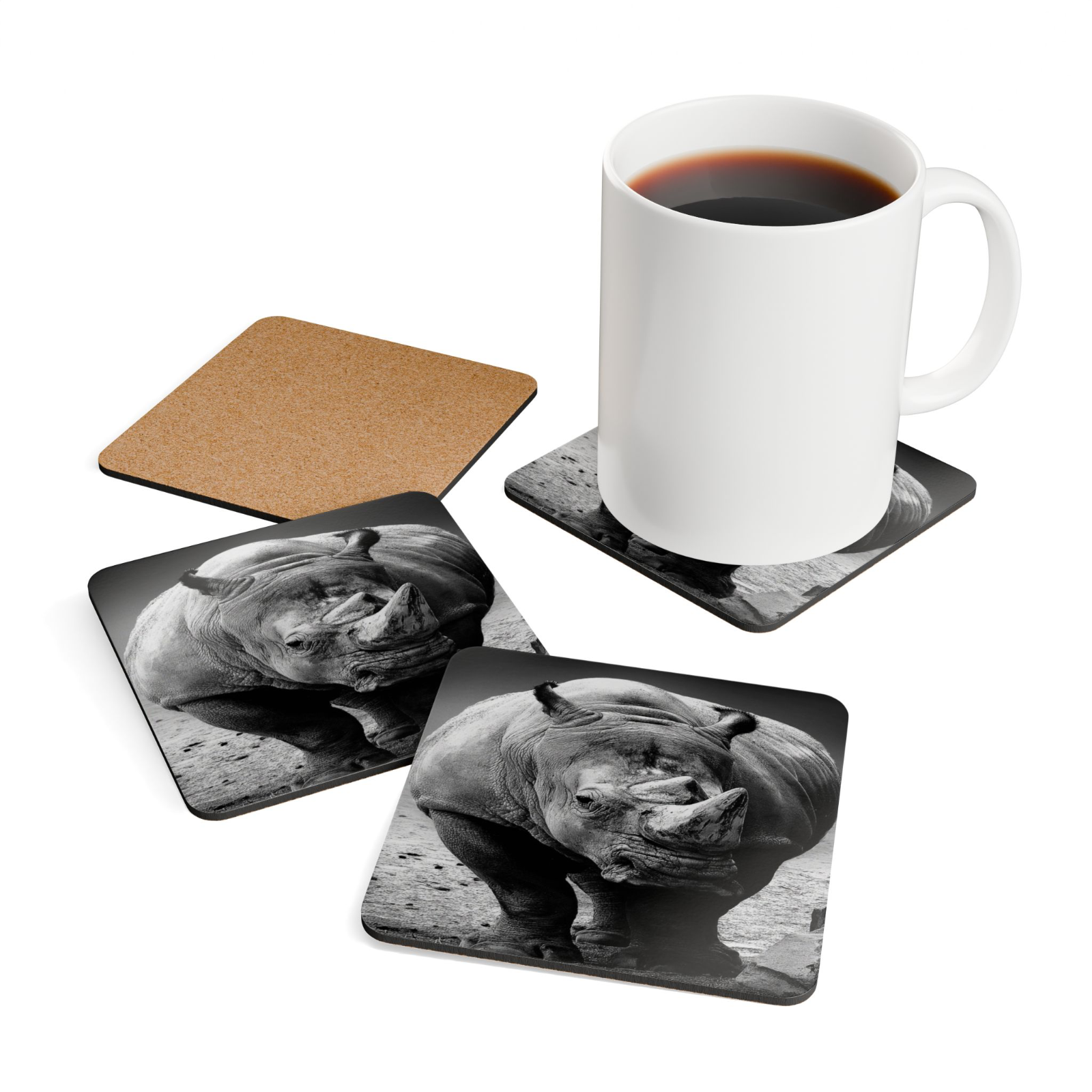 4 Set Majestic Animals Coaster - Wild Animal Safari Forest Dad Gift