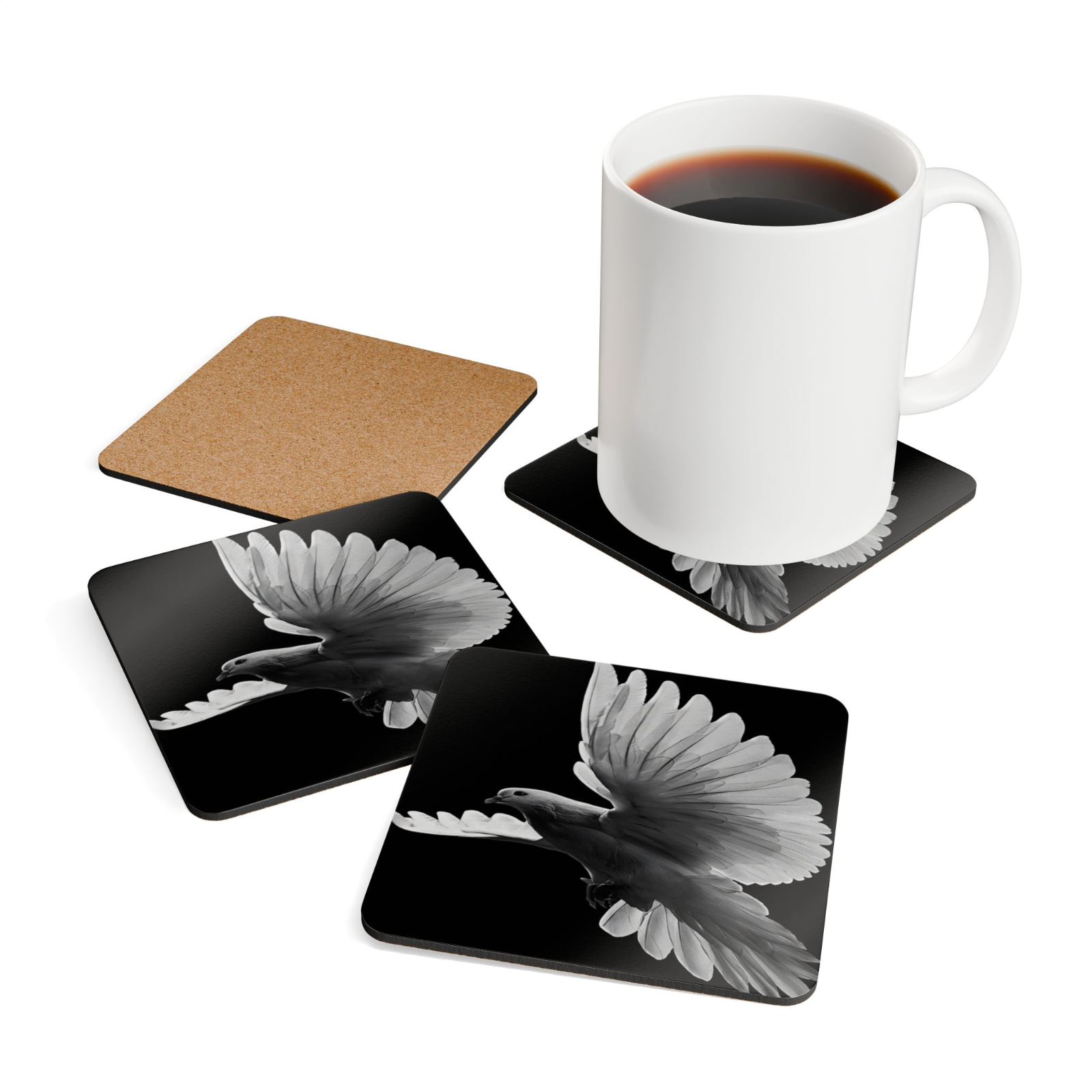 4 Set Majestic Animals Coaster - Wild Animal Safari Forest Dad Gift