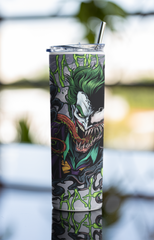 The Joker Inspired Villain Tumbler – 20oz Insulated Cup with Lid & Metal Straw
