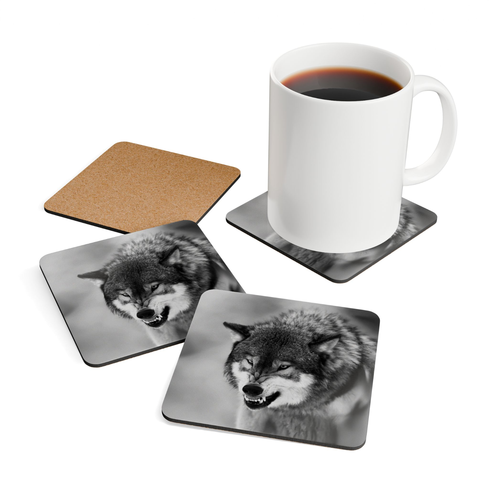 4 Set Majestic Animals Coaster - Wild Animal Safari Forest Dad Gift