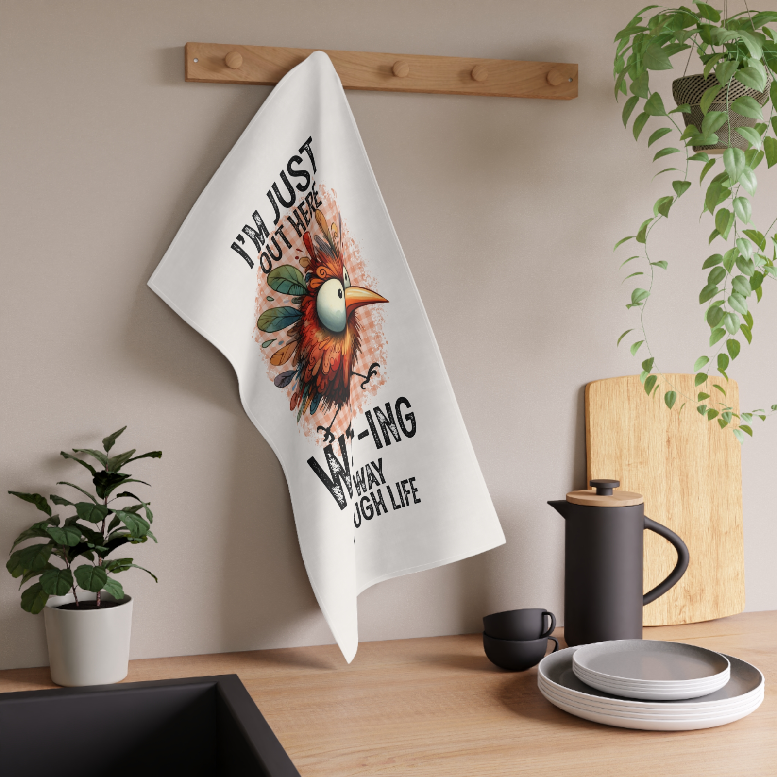 Funny WTF Tea Towel – Blue Bird Kitchen Towel – Microfibre Gift