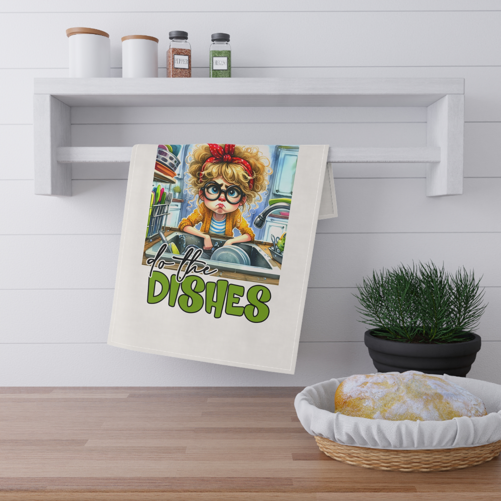 Alexa Do the Dishes Tea Towel – Funny Kitchen Gift for Housewarming