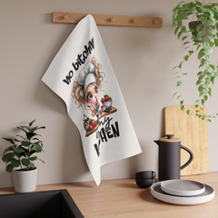 Funny Tea Towel – No Bitchin' in My Kitchen – Chef Girl Dish Towel