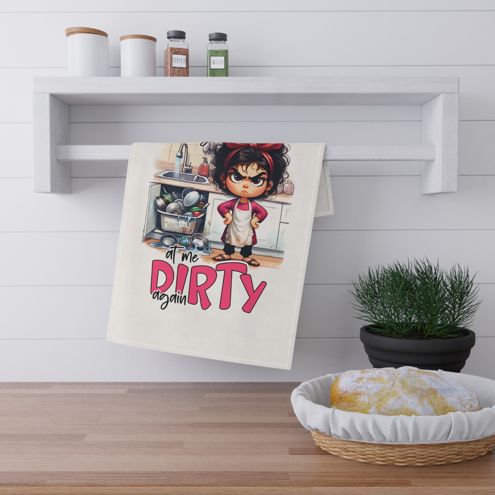 Funny Dish Towel Dishes Are Looking at Me Dirty Again Angry Wife Kitchen gift