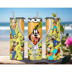 Disney Goofy 20oz Tumbler Skinny Travel Coffee Mug with Straw