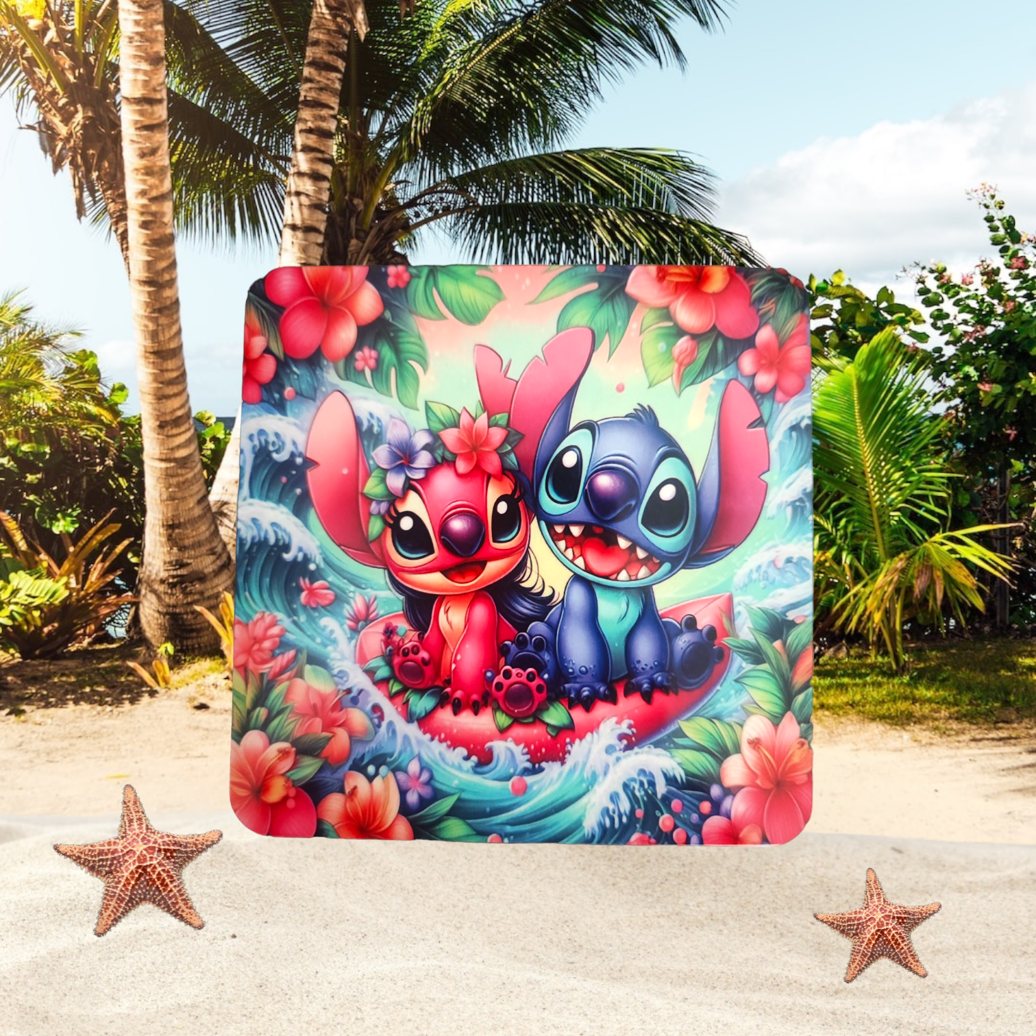 Stitch Disney Coasters set of 4 wooden Coasters Perfect Gift Angel and Stitch