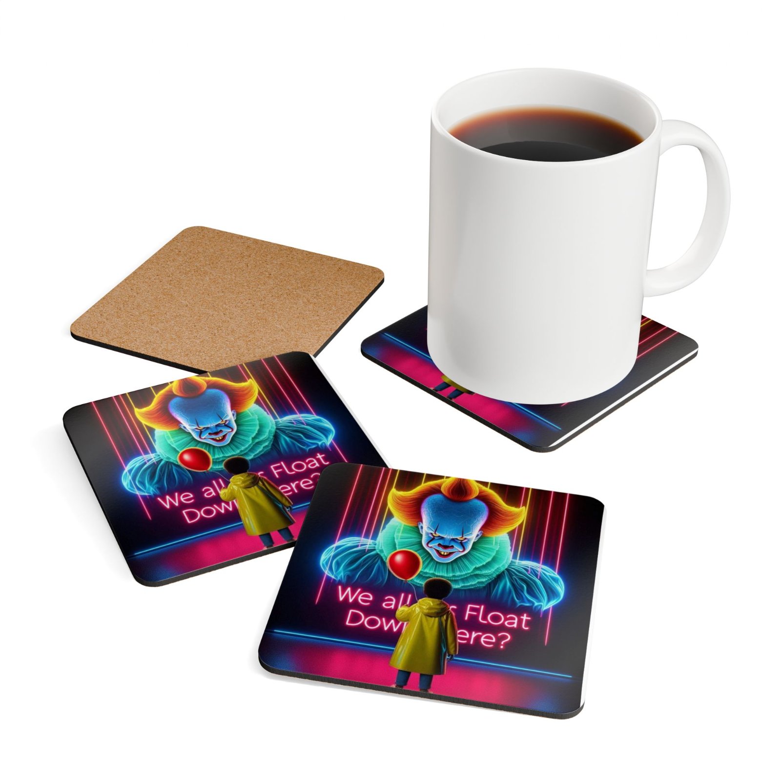 Set of 4 Halloween Coasters Gift Set Halloween Coasters Spooky Coaster Gift Set