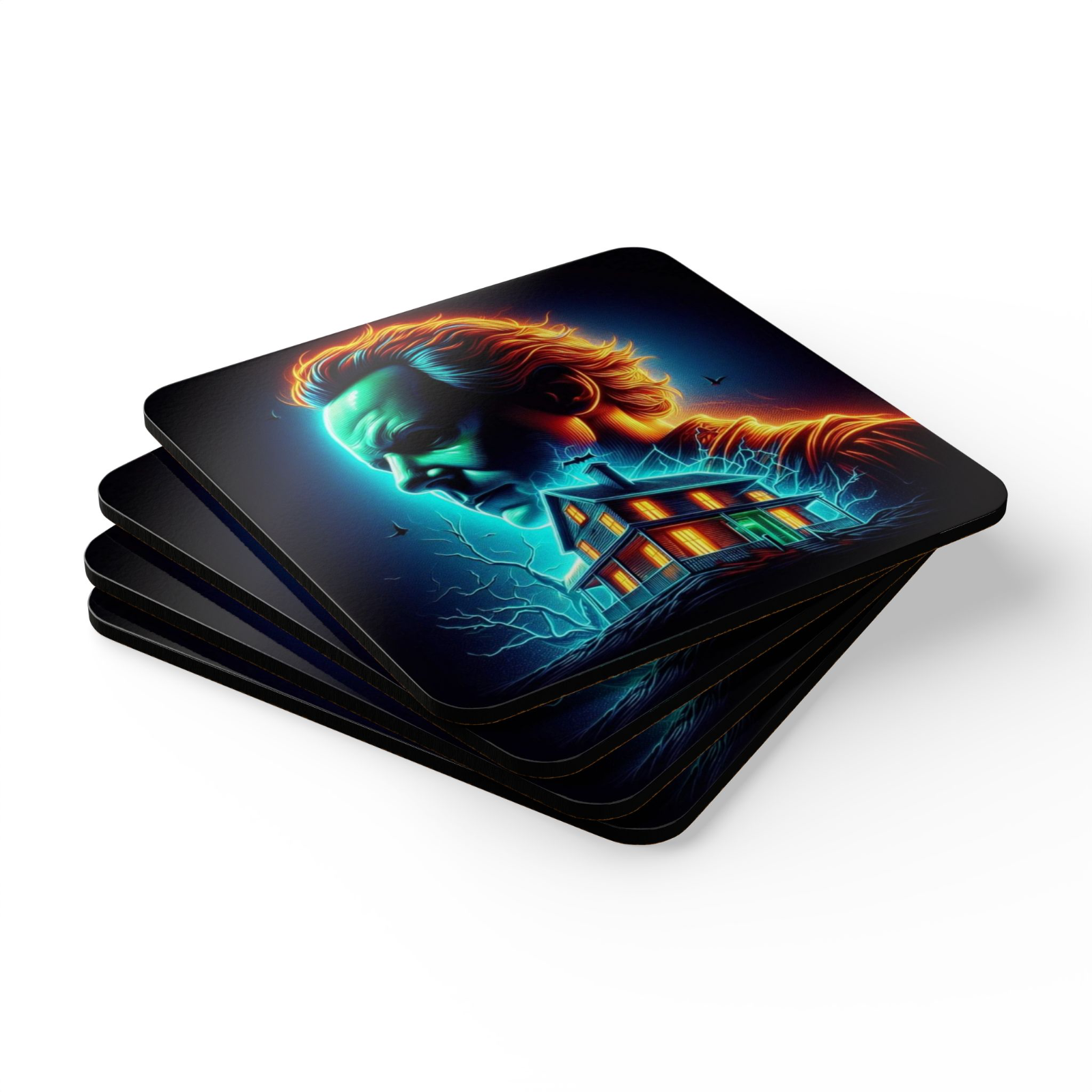 Set of 4 Halloween Coasters Gift Set Halloween Coasters Spooky Coaster Gift Set